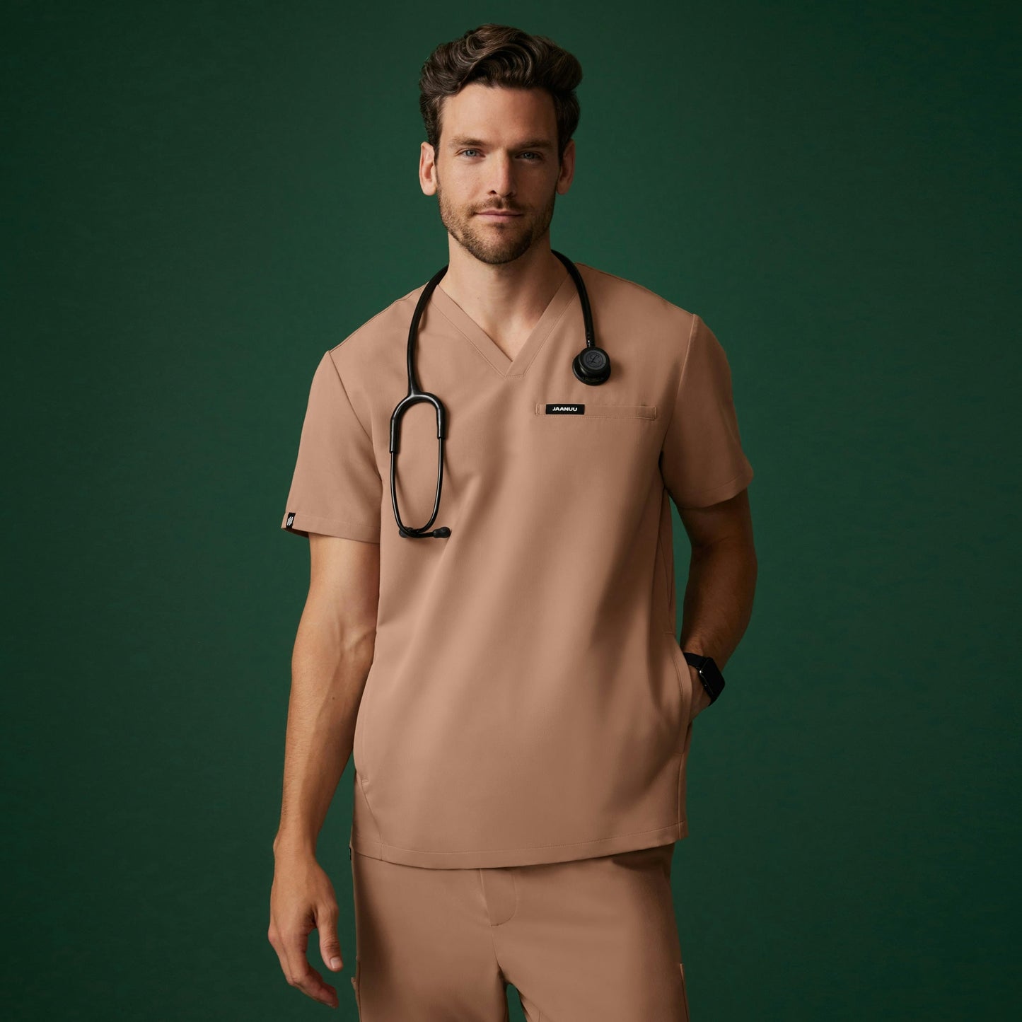 Platt 3-Pocket Scrub Top - Clay