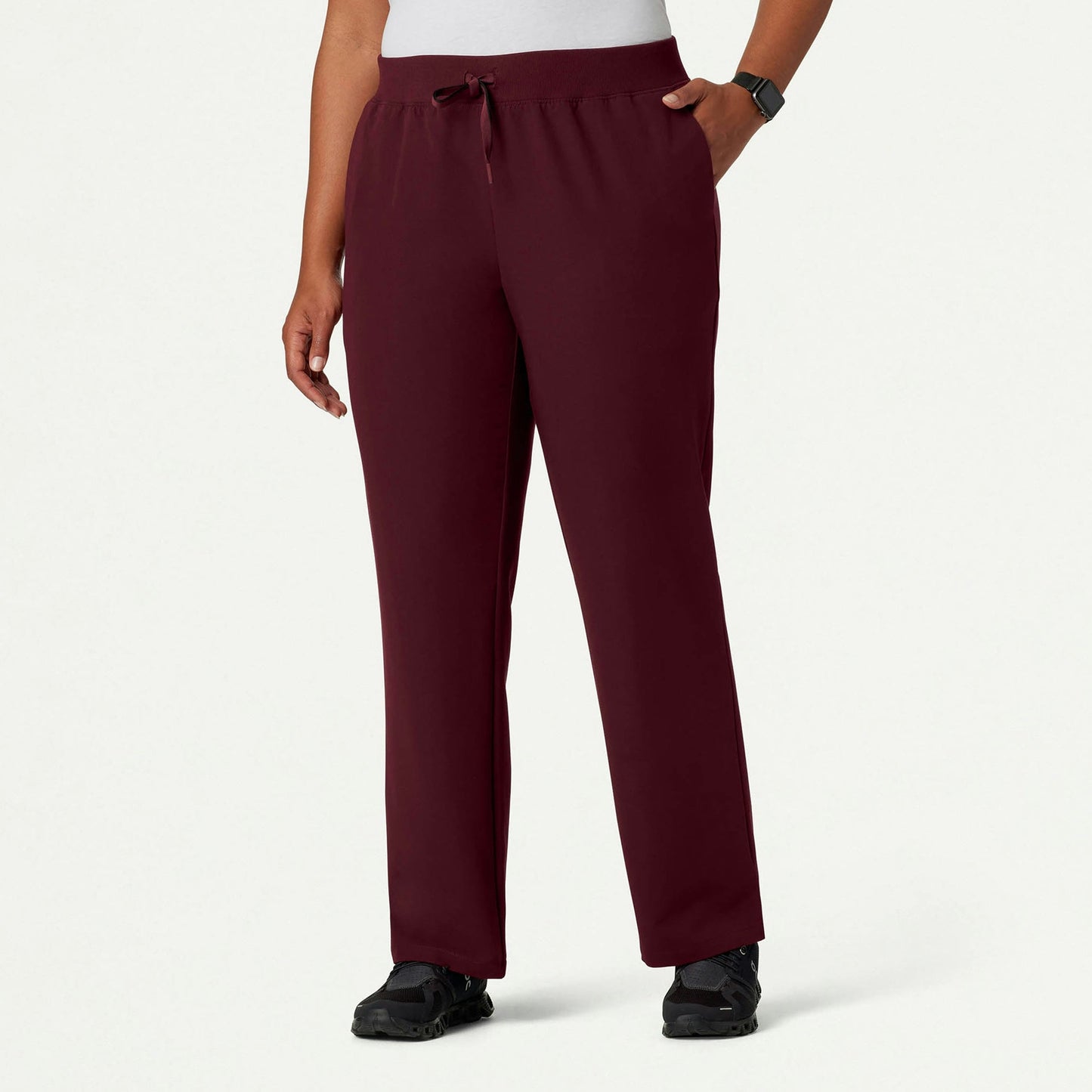 Xenos Essential Knit-Waist Scrub Pant - Burgundy