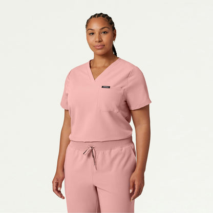 Rhena Essential 1-Pocket Scrub Top - Mauve