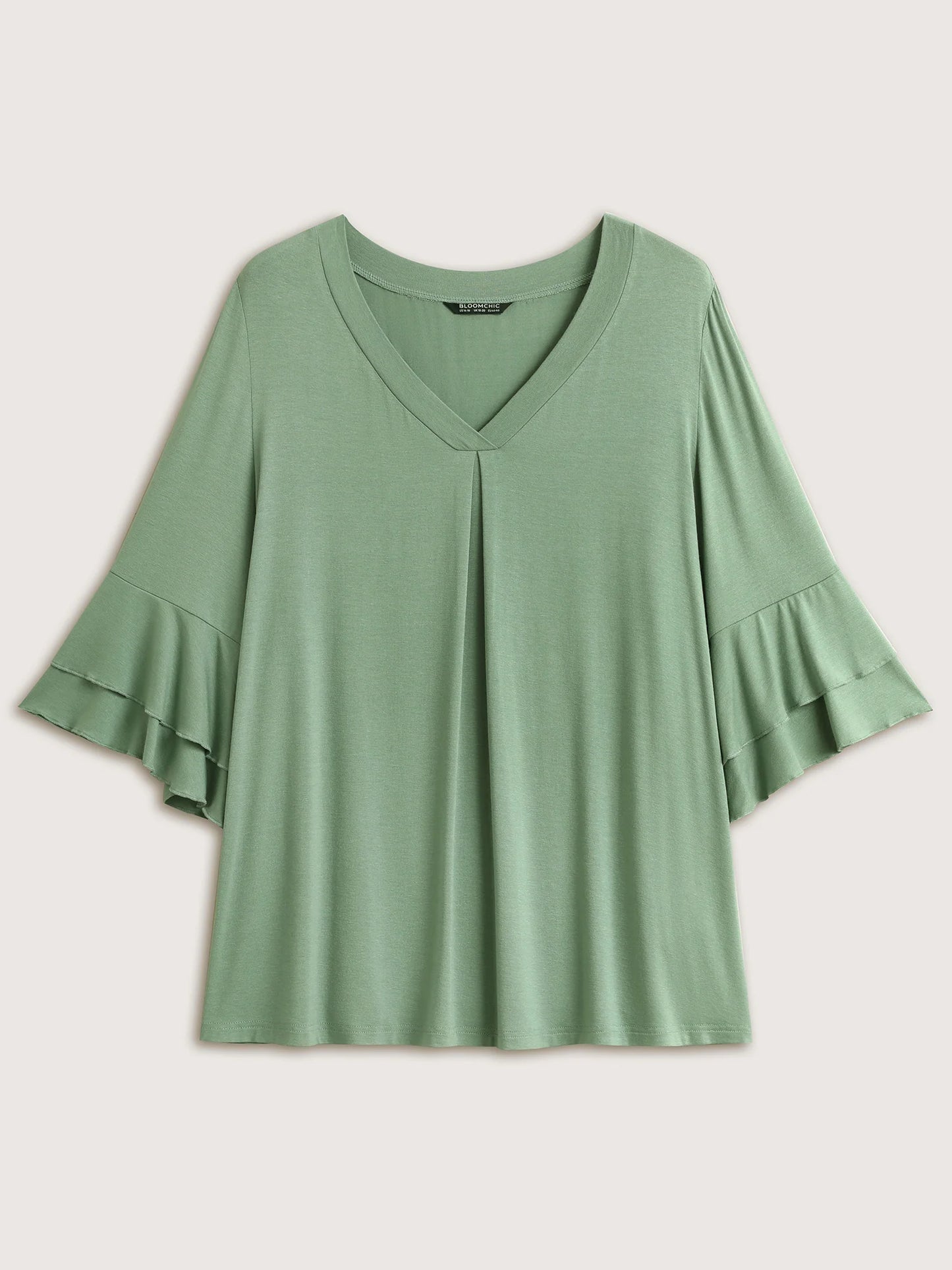 Supersoft Essentials Ruffle Layered Sleeve Pleated T-shirt