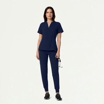 Calix Fit & Flare Scrub Top - Midnight Navy