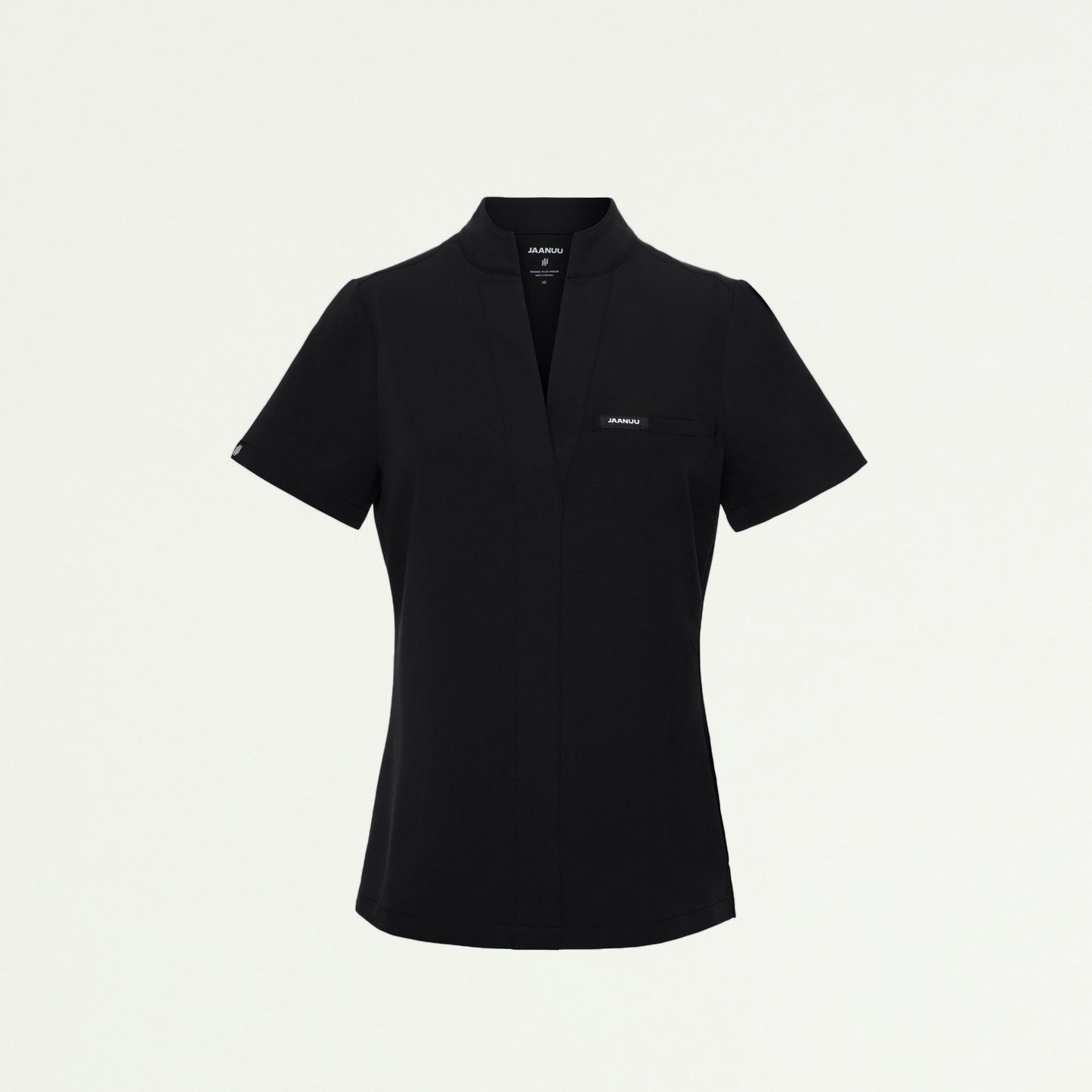Serin Slim 1-Pocket Scrub Top - Black