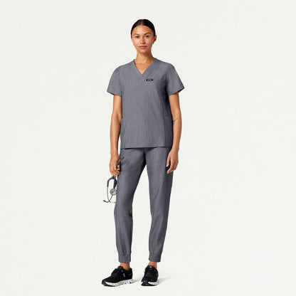 Magna 3-Pocket Scrub Top - Heather Gray