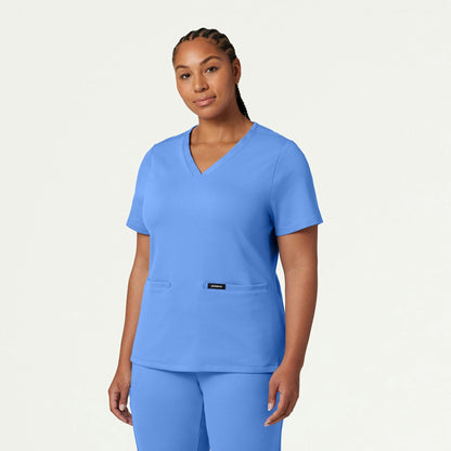Cesi Slim UltraSOFT Scrub Top - Ceil Blue