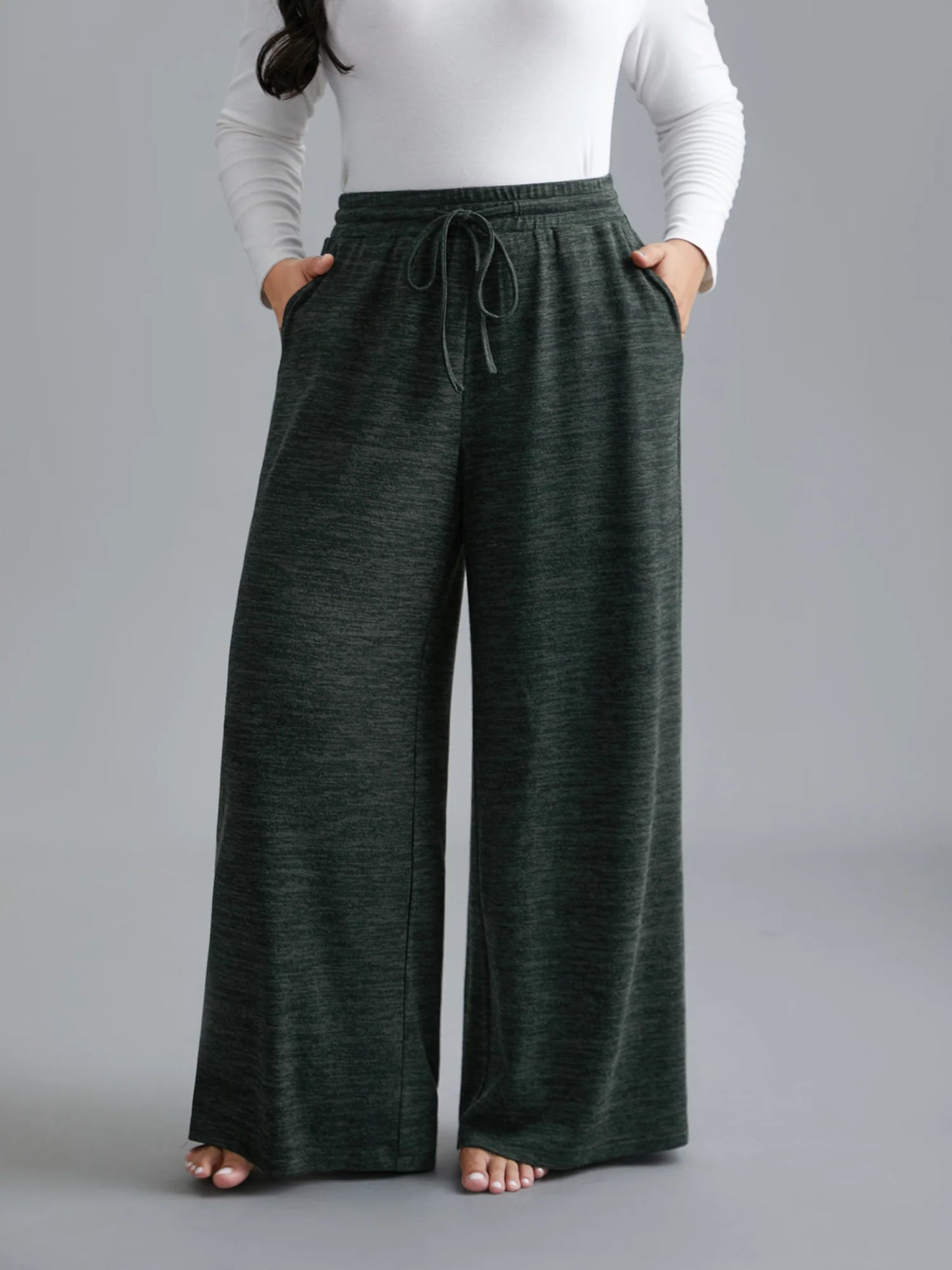 Heather Drawstring Loose Lounge Bottoms