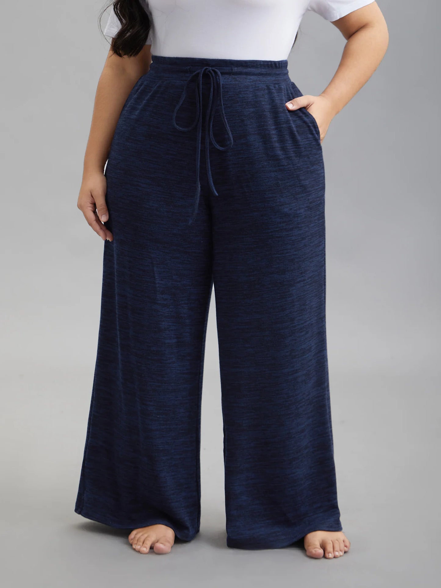 Heather Drawstring Loose Lounge Bottoms