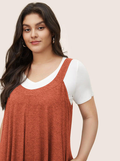 Supersoft Essentials Solid Pocket Adjustable Straps Jumpsuit