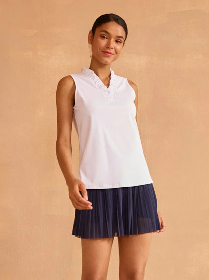 More Than Basic Ruffle V-Neck Tank Top UPF50+