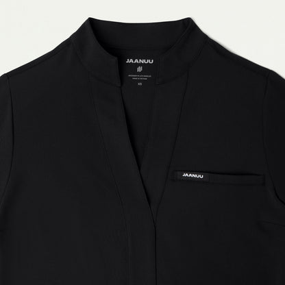 Serin Slim 1-Pocket Scrub Top - Black