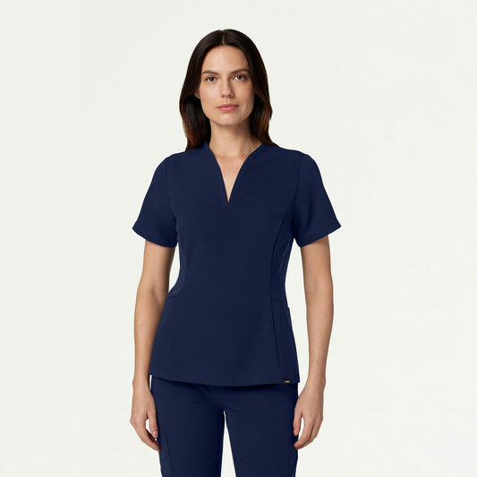 Calix Fit & Flare Scrub Top - Midnight Navy