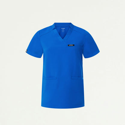 Helia Notched V-Neck Scrub Top - Royal Blue