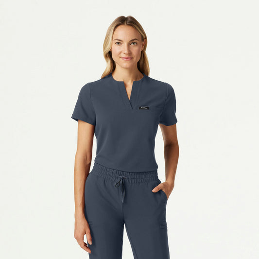 Andra Slim 1-Pocket Scrub Top - Carbon Gray