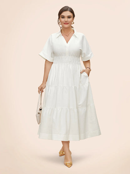 Midfield Tiered Midi Shirt Dress