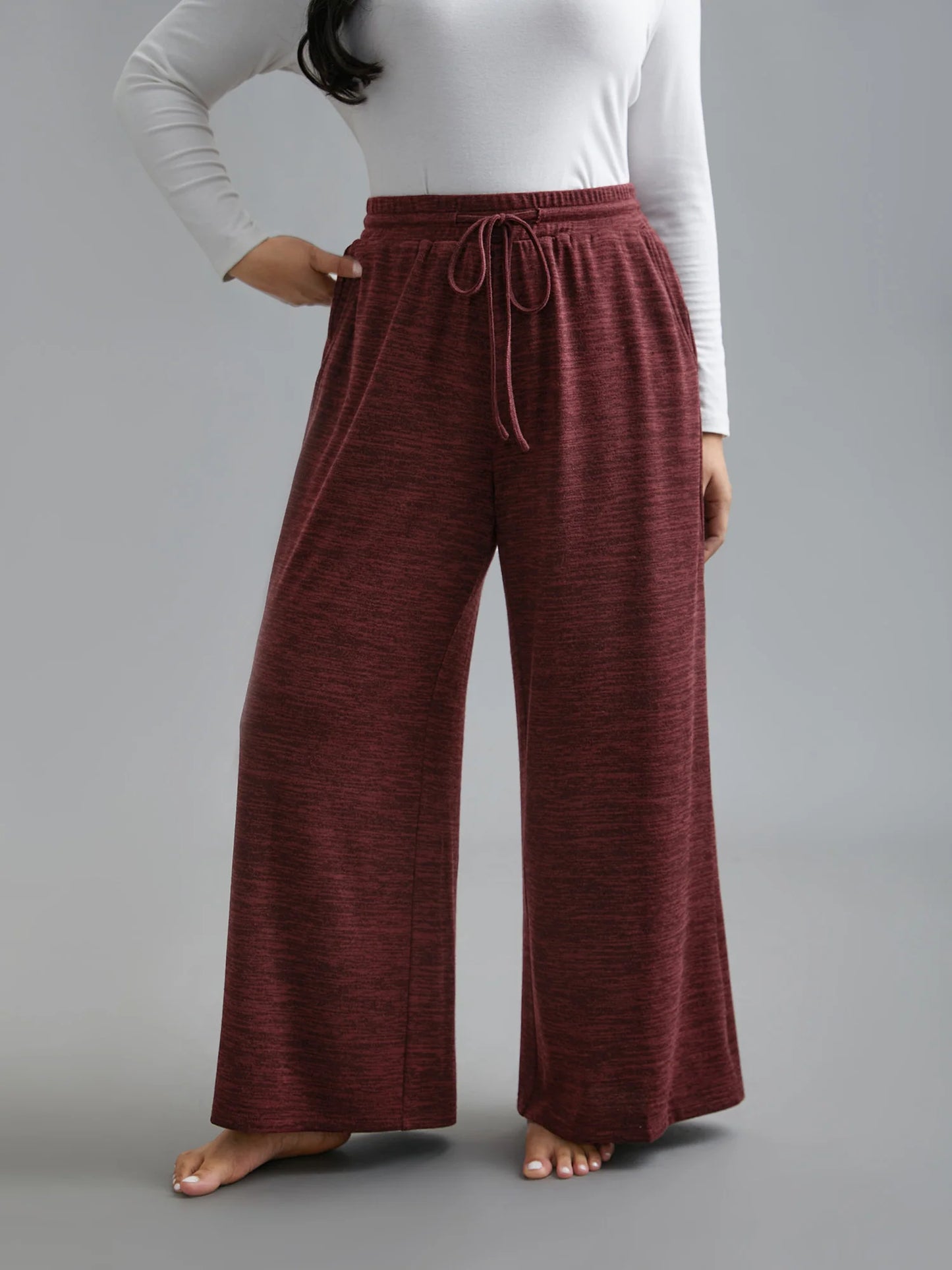 Heather Drawstring Loose Lounge Bottoms