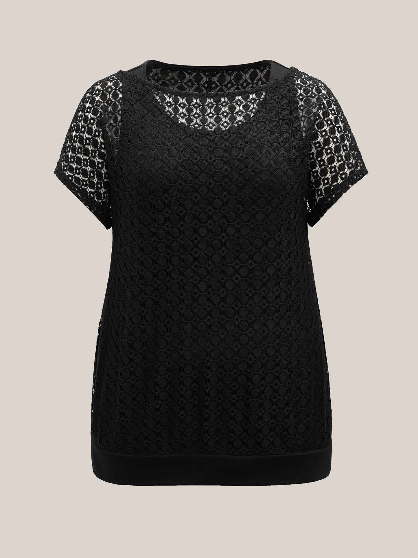 2-in-1 Cut-Out Plain Knit Top
