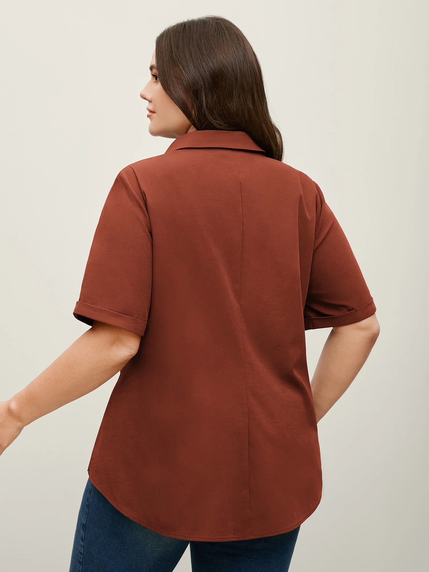 Knotted Front Asymmetrical Hem Blouse