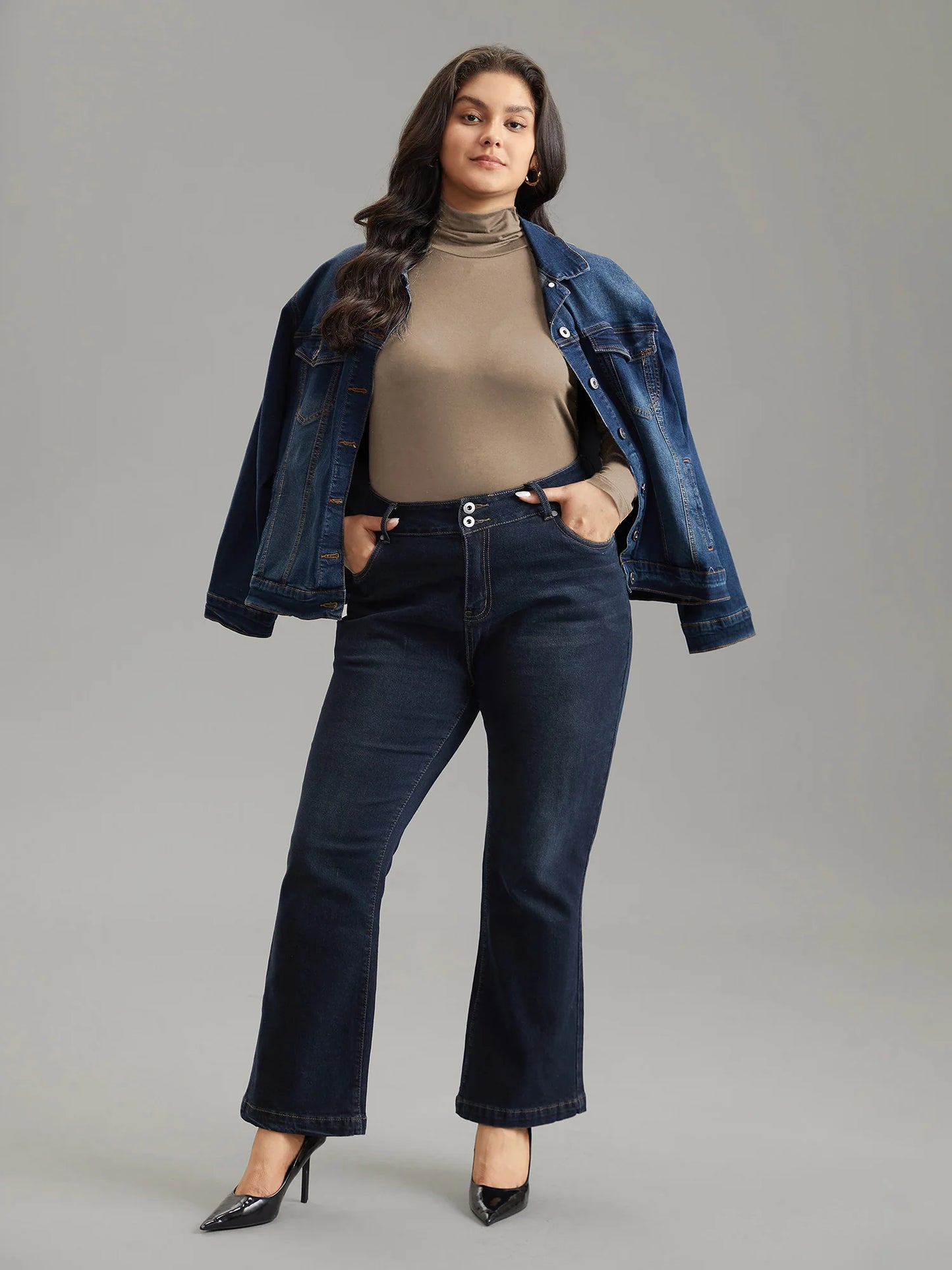 Supersoft Essentials Solid Funnel Neck Knit T-shirt