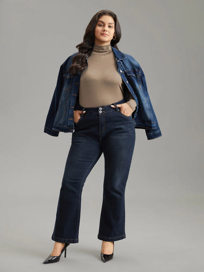 Supersoft Essentials Solid Funnel Neck Knit T-shirt