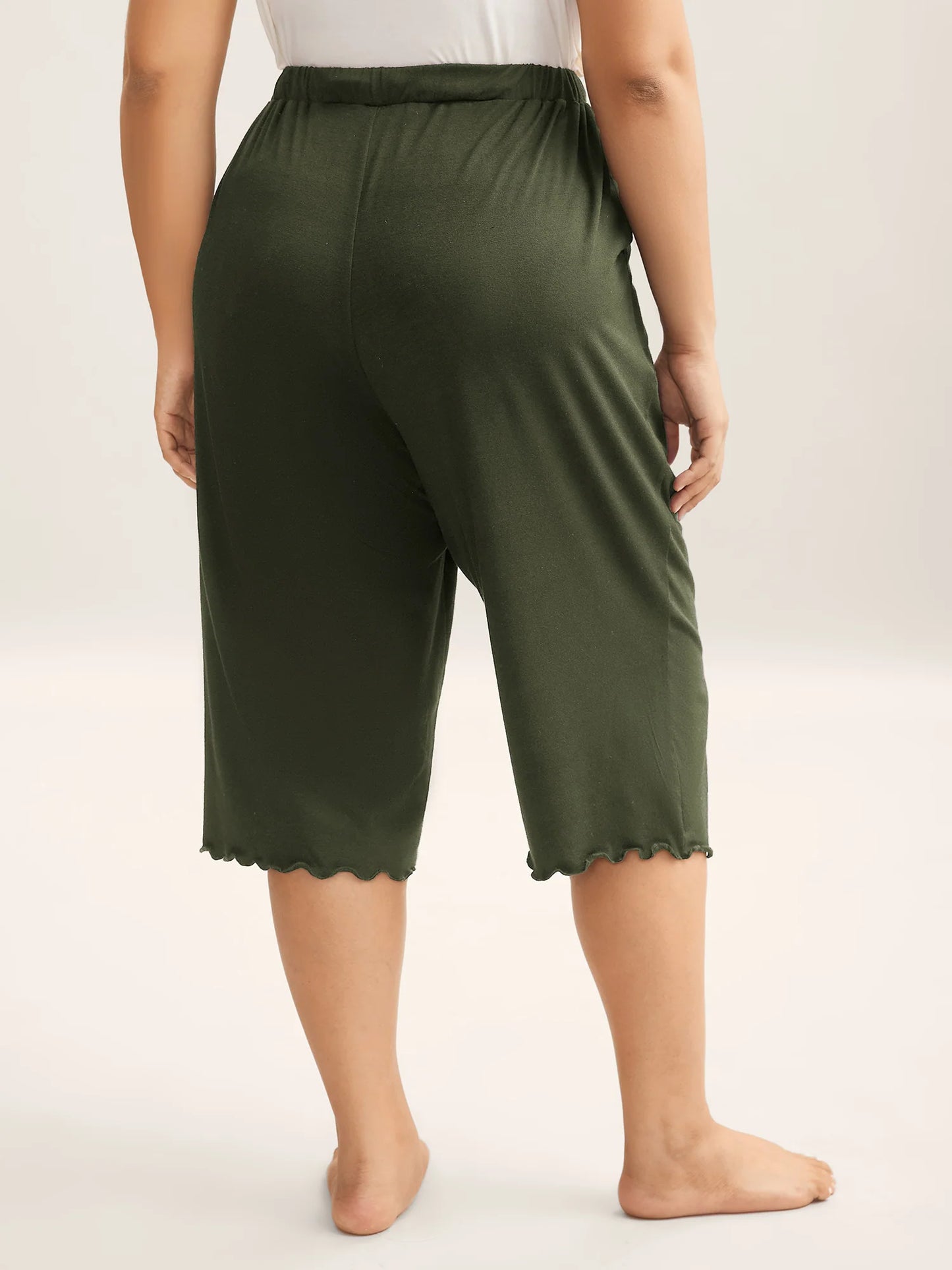Supersoft Scalloped Hem Straight-Fit Lounge Bottoms