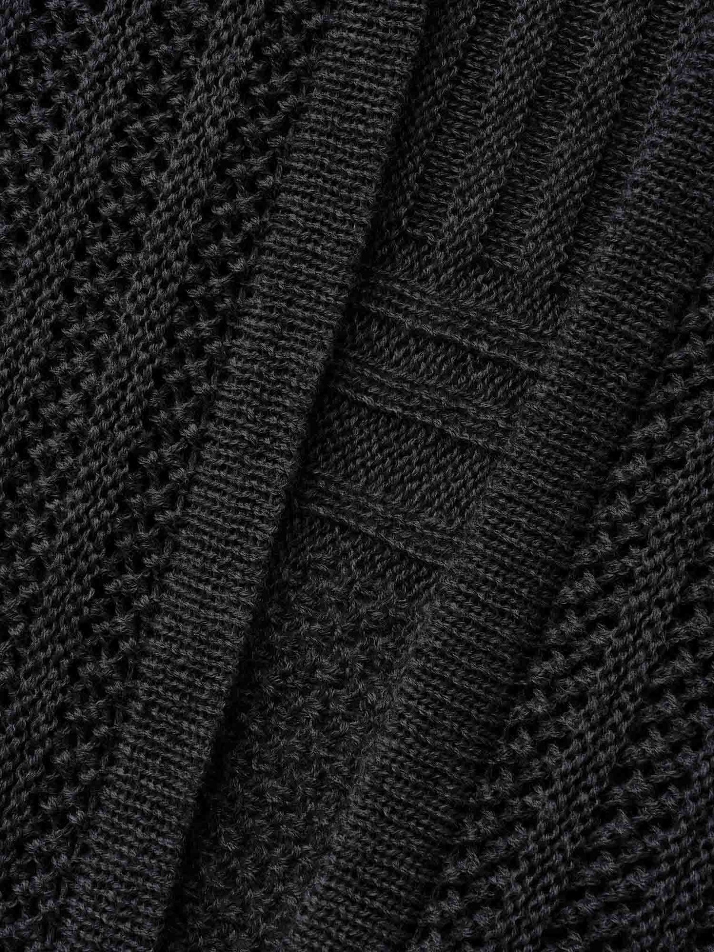 Plain Textured Kimono Collar Cardigan