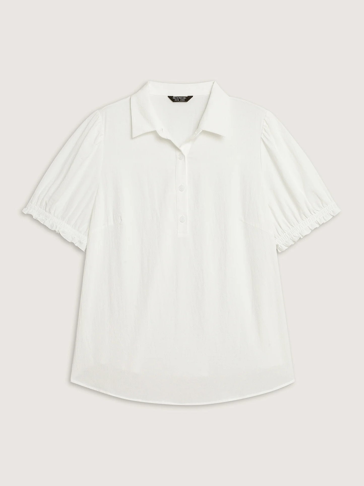 Pure Cotton Ruffled Puffy Sleeve Blouse