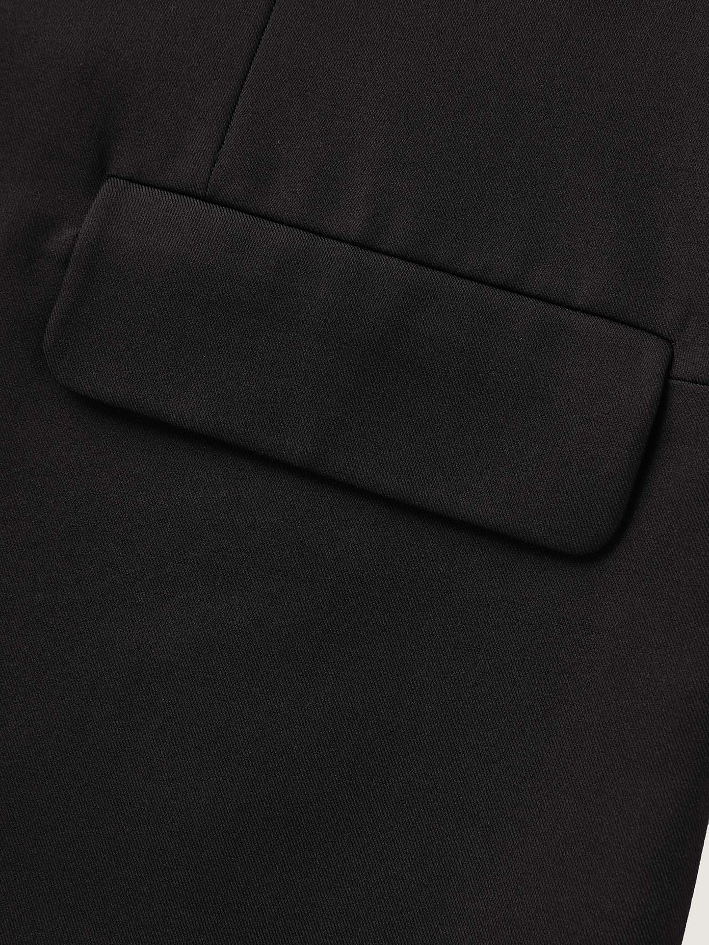 Tab Sleeve Pockets Solid Blazer