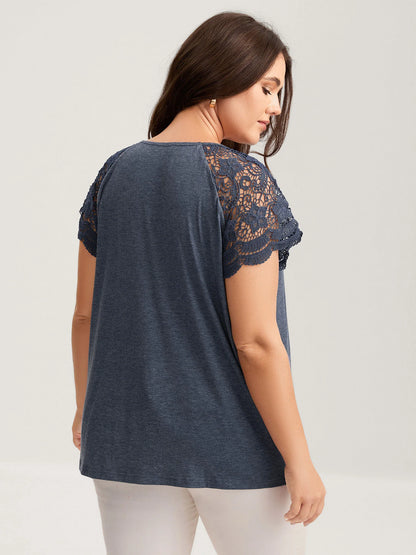 Bust-Comfort Lace Cut-Out Top