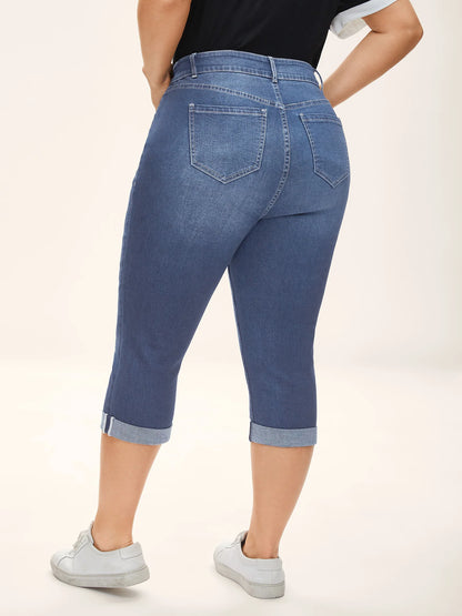 Whiskered Wash Crop Skinny-Fit Jeans