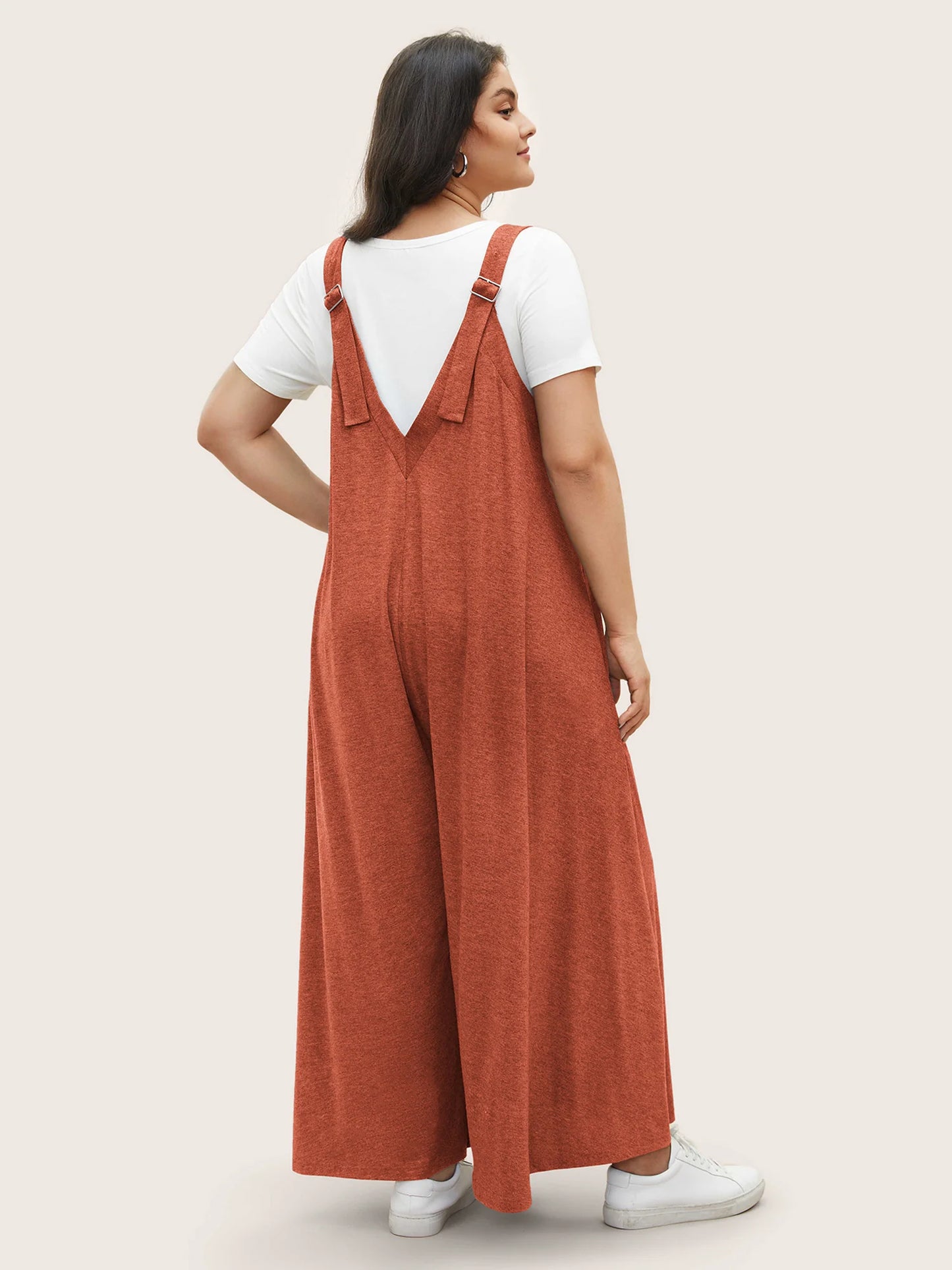 Supersoft Essentials Solid Pocket Adjustable Straps Jumpsuit
