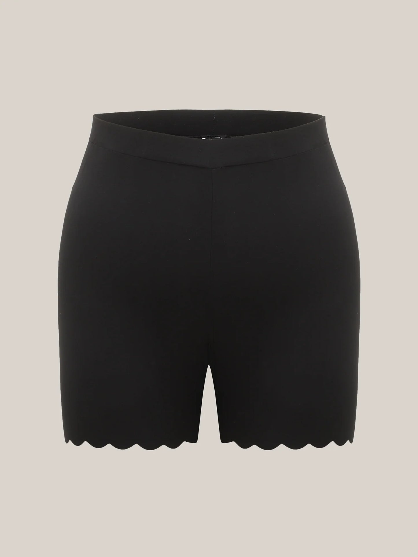 Scalloped Trim Stretchy Skinny-Fit Leggings