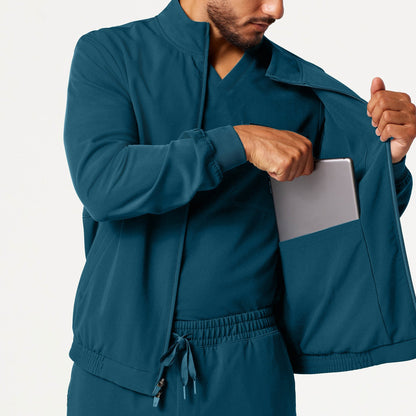 Wolfe Everyday 6-Pocket Scrub Jacket - Caribbean Blue
