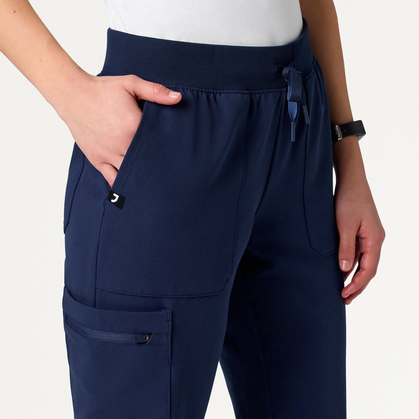 Xenos Cargo Knit-Waist Scrub Pant - Midnight Navy