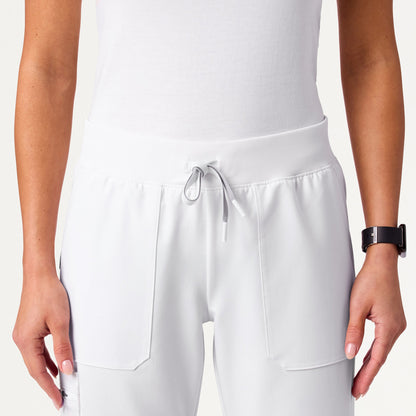 Xenos Cargo Knit-Waist Scrub Pant - White