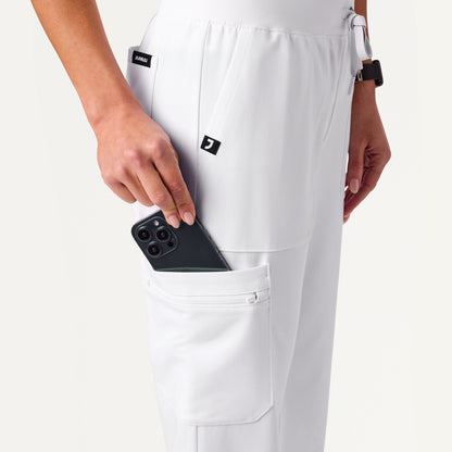 Xenos Cargo Knit-Waist Scrub Pant - White