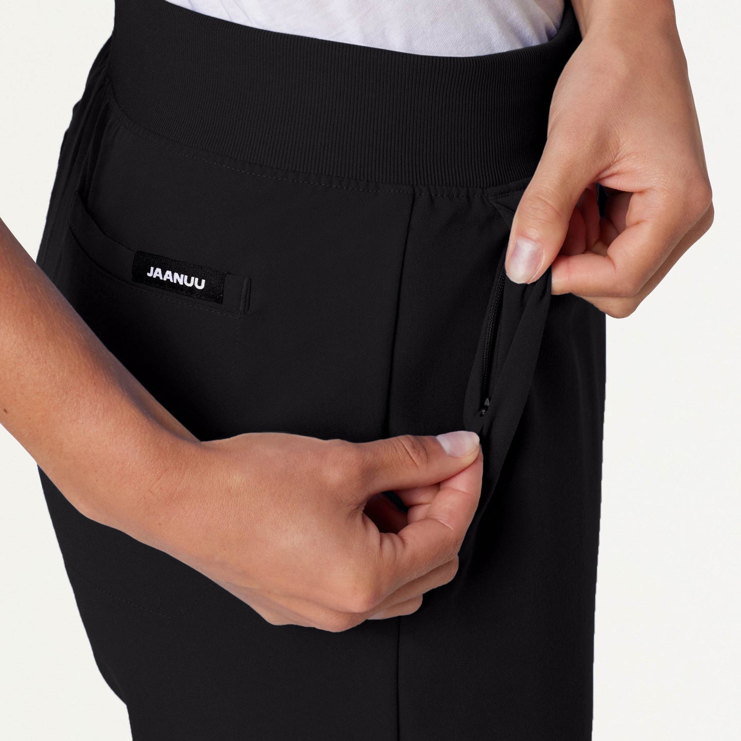 Xenos Essential Knit-Waist Scrub Pant - Black