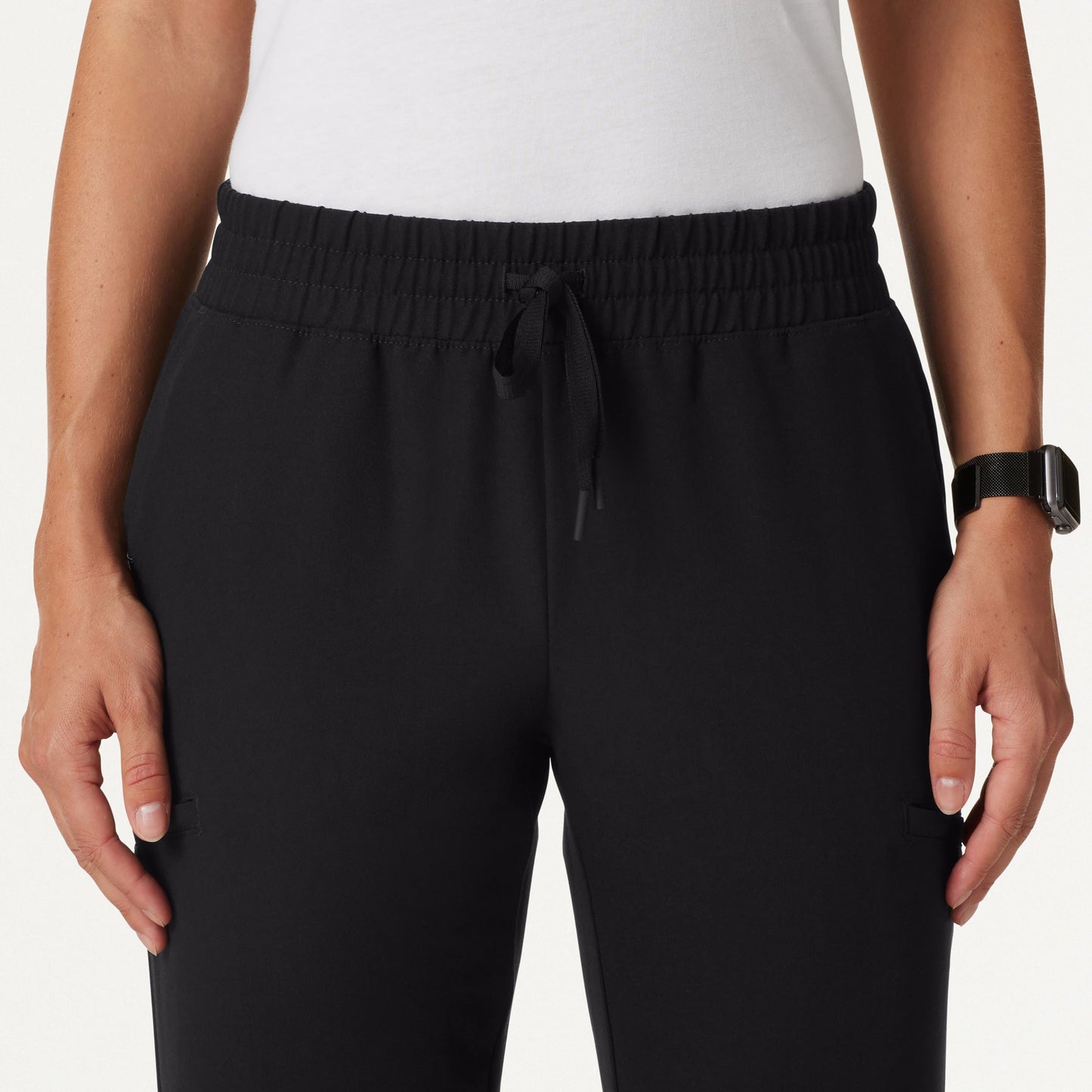 Jace Skinny 7-Pocket Scrub Jogger - Black
