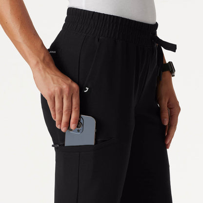 Jace Skinny 7-Pocket Scrub Jogger - Black