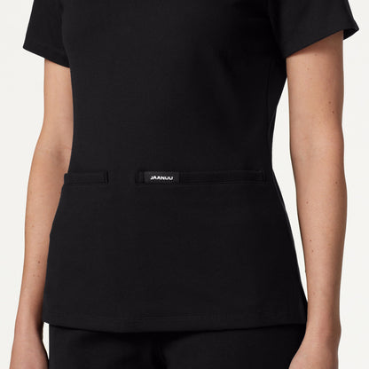 Cesi Slim UltraSOFT Scrub Top - Black