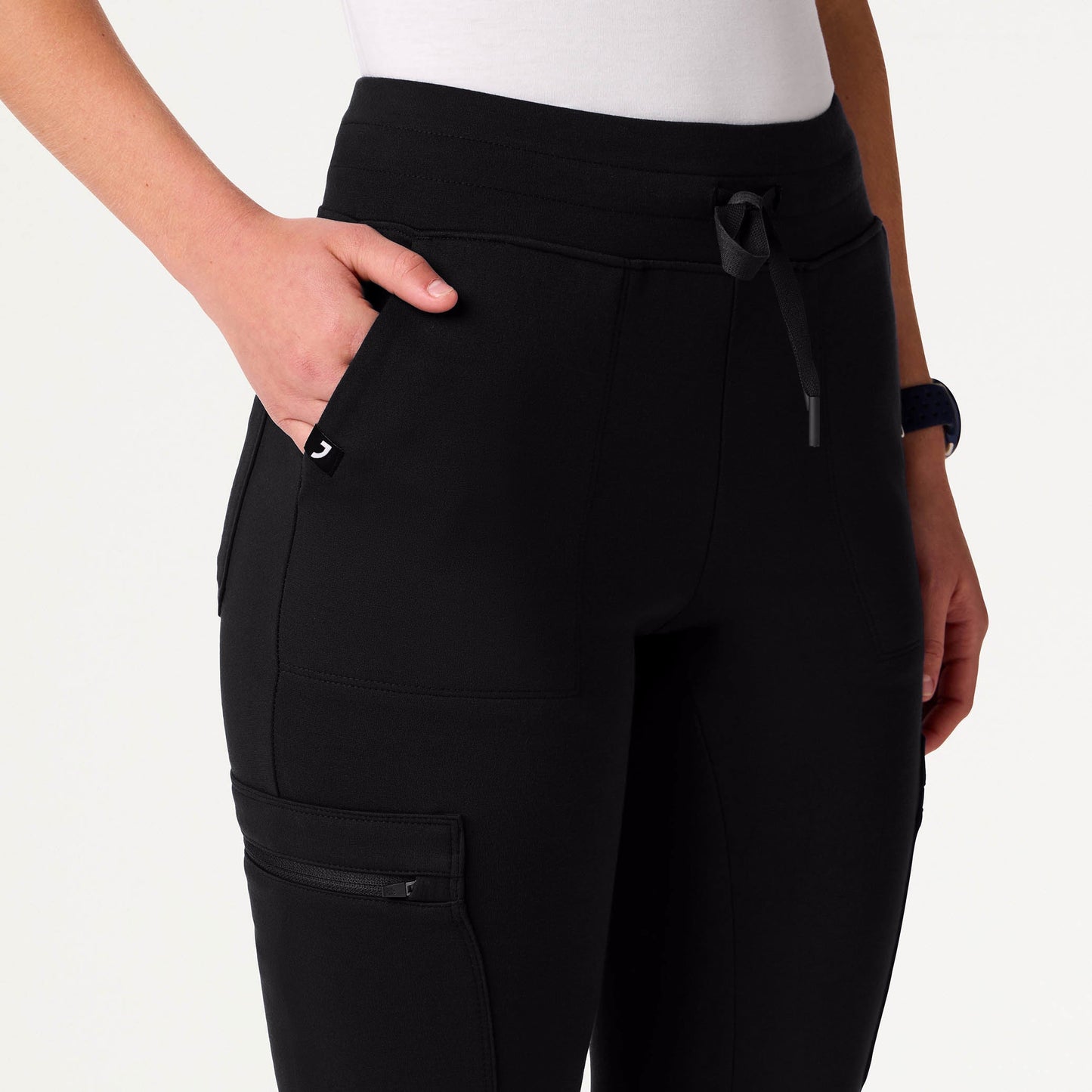 Kait 10-Pocket Skinny UltraSOFT Scrub Jogger - Black