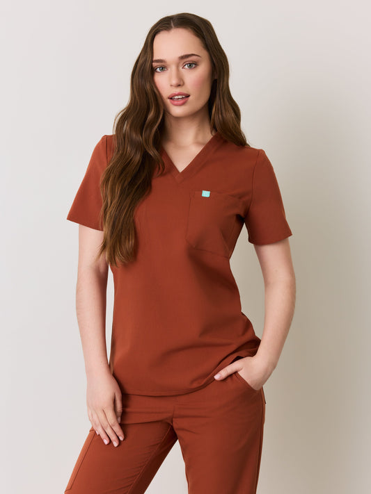 GABRIELLE RE-GARDE™ - SEQUOIA - One Pocket Scrub Top - SILVADUR™