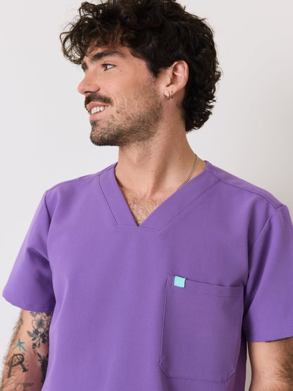 LOGAN RE-GARDE™ - ROYAL LILAC - One Pocket Men's Scrub Top - SILVADUR™