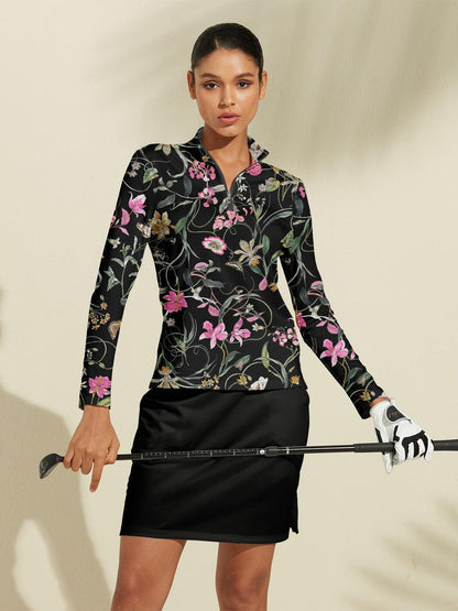 Botanical Energy Golf Shirt Quarterzip UPF50+