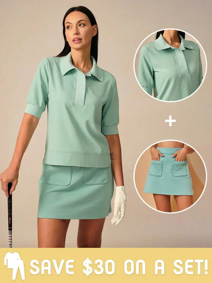 Crisp Couture Short Sleeve Polo Top UPF50+