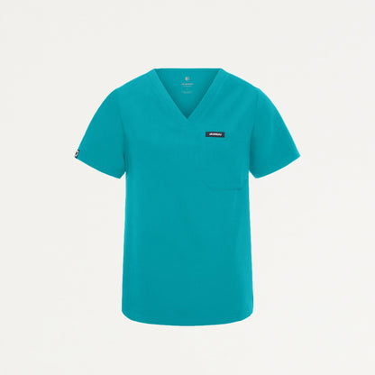 Rhena Essential 1-Pocket Scrub Top - Teal