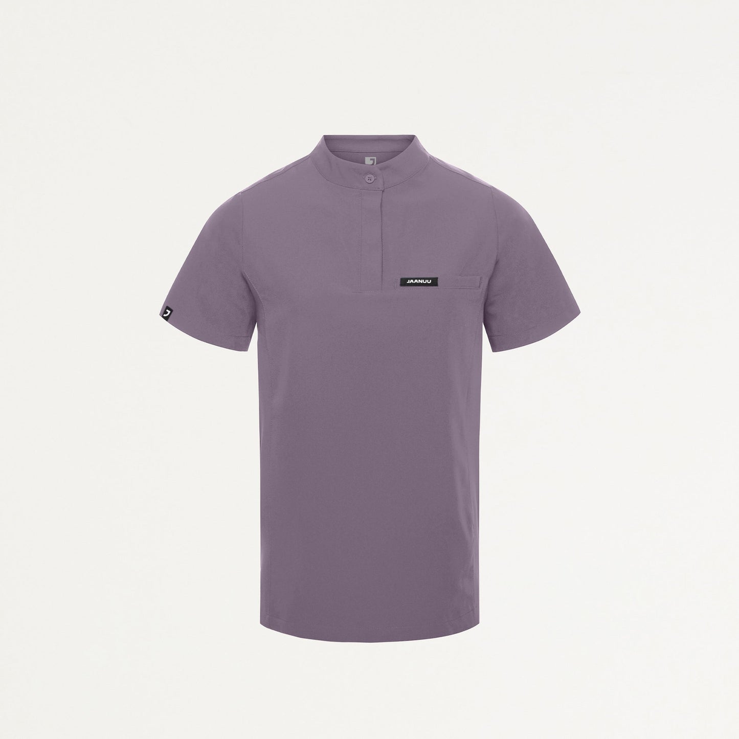 Savi Tuck-In Stand-Collar Scrub Top - Titanium
