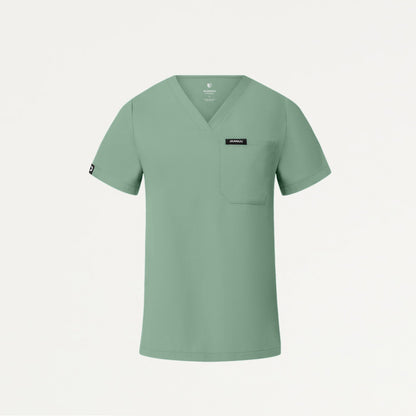 Rhena Slim Essential 1-Pocket Scrub Top - Sage