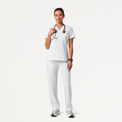 Rhena Slim Essential 1-Pocket Scrub Top - White