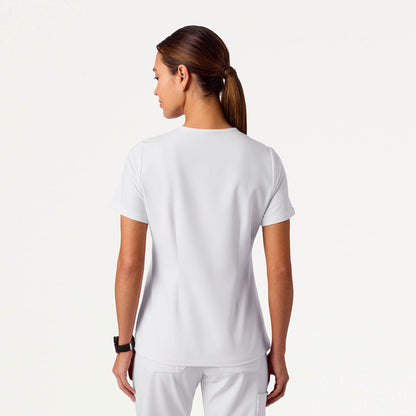 Rhena Slim Essential 1-Pocket Scrub Top - White