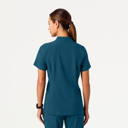 Aria Fit & Flare UltraLITE™ Scrub Top - Caribbean Blue