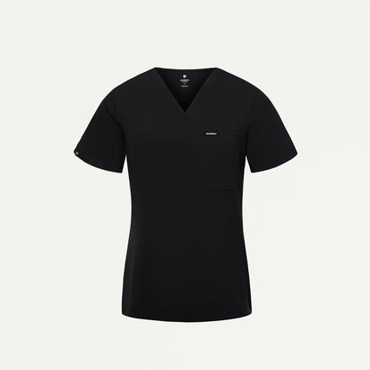 Rhena Slim UltraLITE™ 1-Pocket Scrub Top - Black